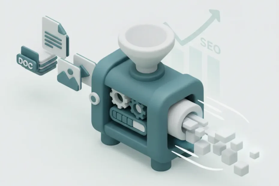 Concepto visual de compresión de archivos digitales.